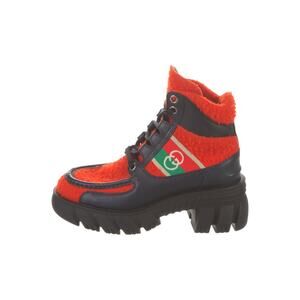 ❤️Gucci Web Leather Combat Boots❤️